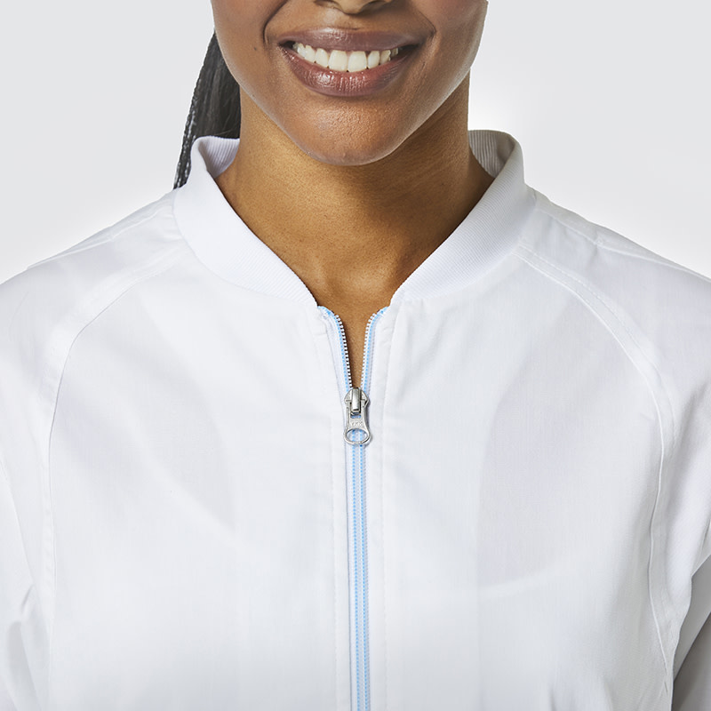 PrimaFlex White Zip Front Warm-Up Jacket 8702