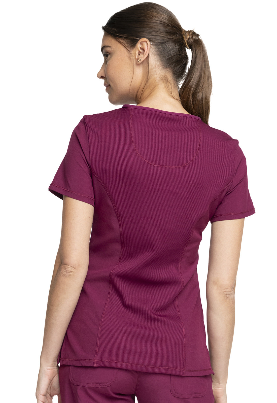 CHEROKEE Wine Infinity Women's Mock Wrap Top 2625A