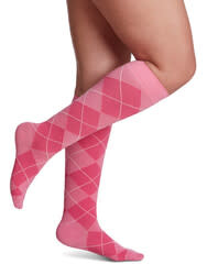 Sigvaris Graduated Compression Socks Microfiber Shades (143/183) Pink Argyle