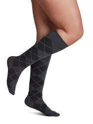 Sigvaris Graduated Compression Socks Microfiber Shades (143/183) Graphite Argyle