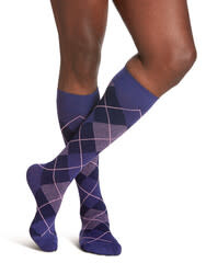 Sigvaris Graduated Compression Socks Microfiber Shades (143/183) Purple Argyle