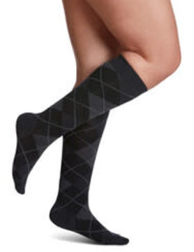 Sigvaris Graduated Compression Socks Microfiber Shades (143/183) Onyx Argyle