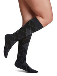 Sigvaris Graduated Compression Socks Microfiber Shades (143/183) Onyx Argyle