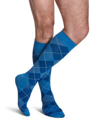 Sigvaris Graduated Compression Socks Microfiber Shades (143/183) Royal Blue Argyle