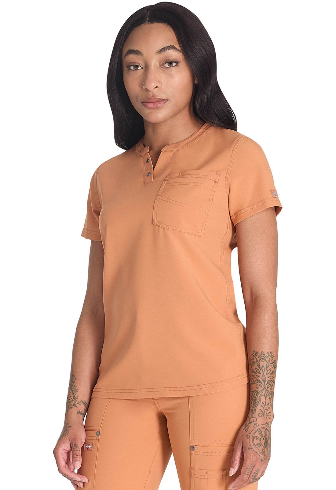 DICKIES Ginger Glow Henley Women's Scrub Top DK681