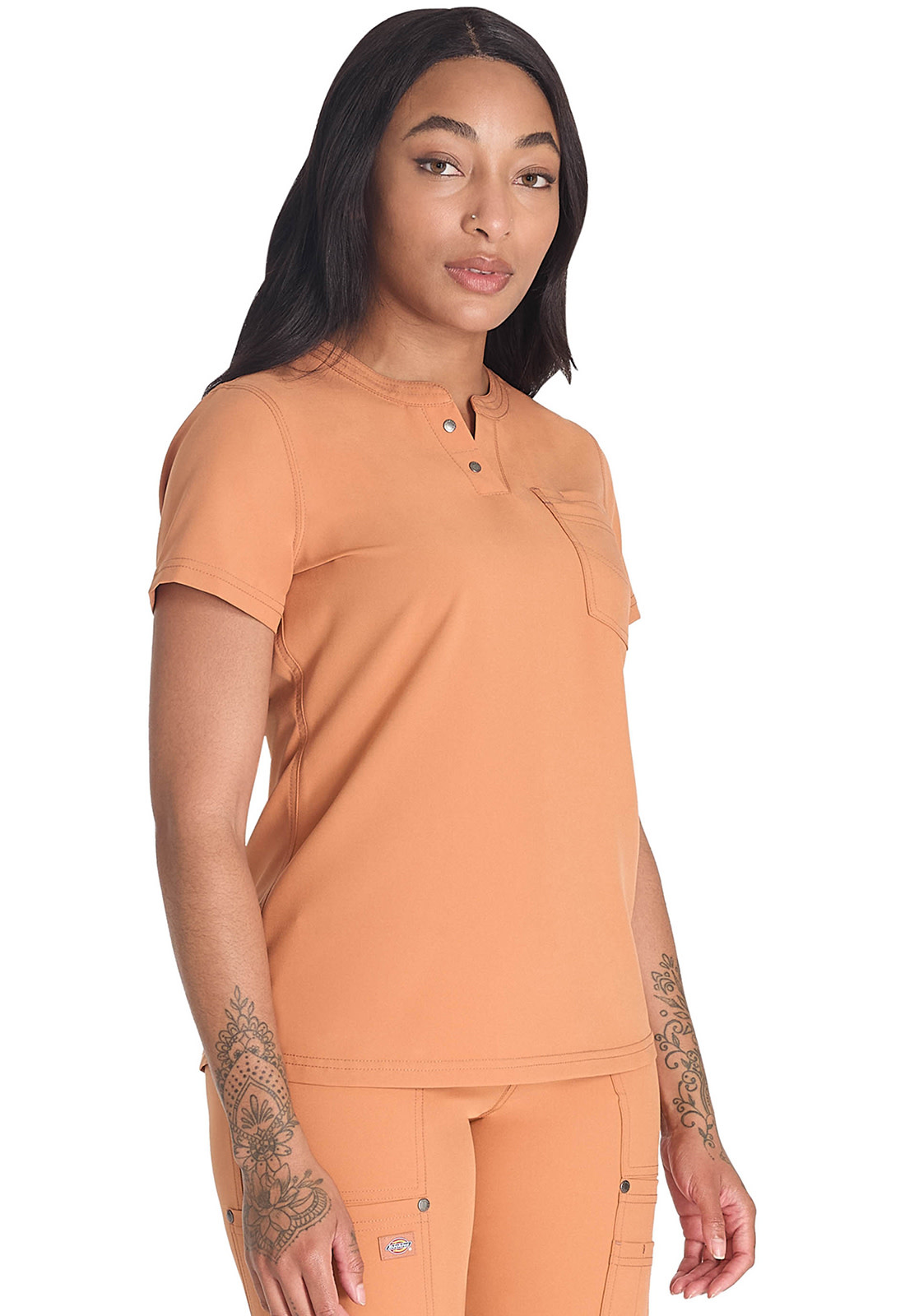 DICKIES Ginger Glow Henley Women's Scrub Top DK681