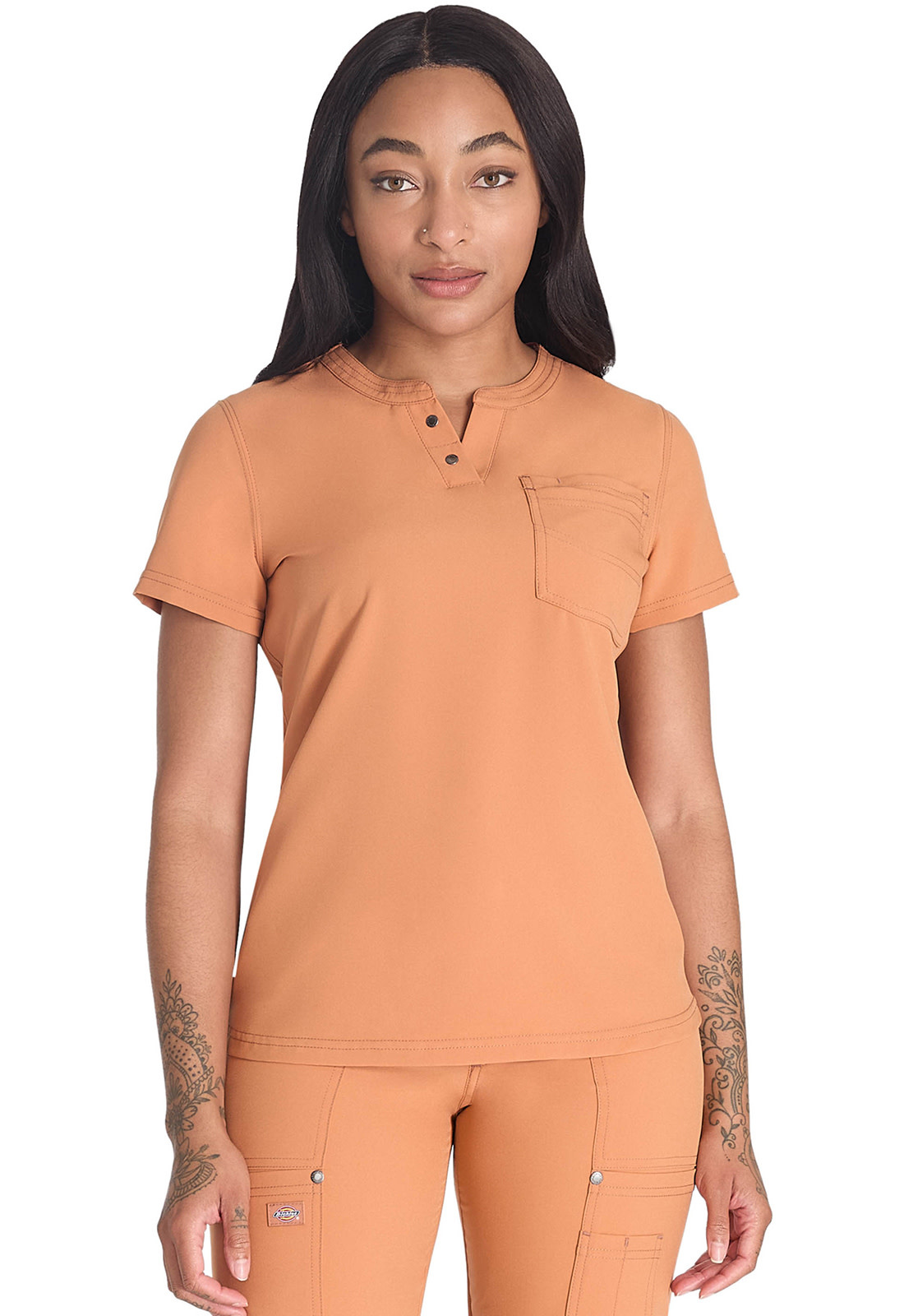 DICKIES Ginger Glow Henley Women's Scrub Top DK681
