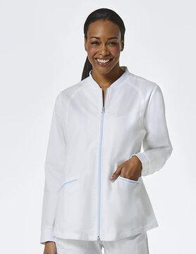 PrimaFlex White Zip Front Warm-Up Jacket 8702 Medium CLEARANCE