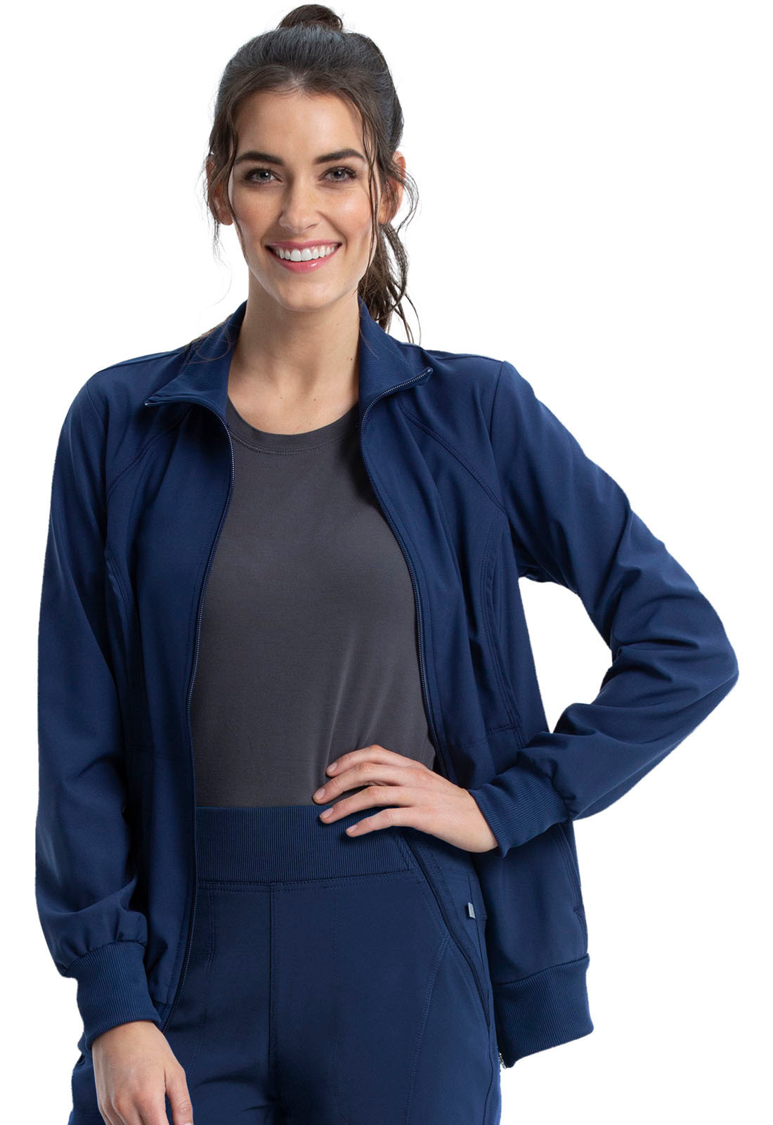 CHEROKEE Navy Blue Cherokee Women's Warm Up Jacket 2391A  Medium CLEARANCE