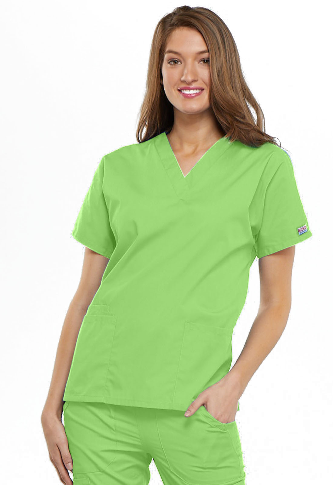 BRACELET Lime Green Cherokee Women's V-Neck Scrub Top 4700 Small CLEARANCE