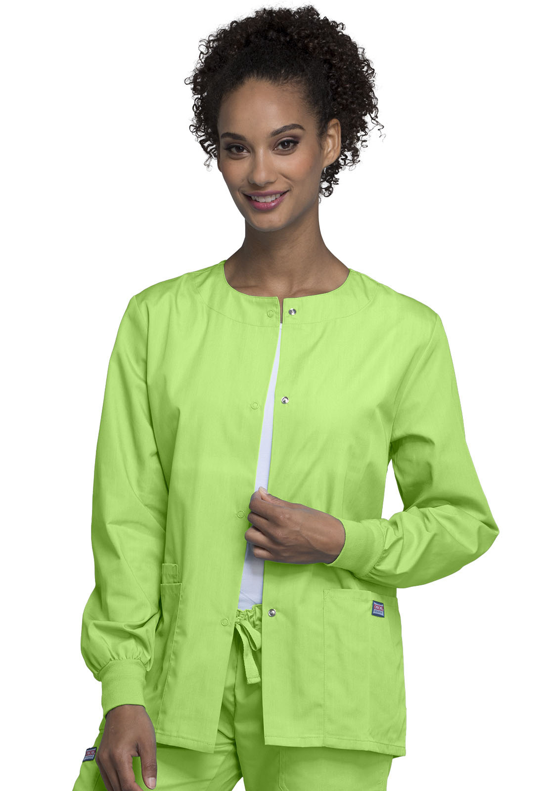 CHEROKEE WORKWEAR Lime Green Cherokee Women's Warm-Up Jacket 4350 LMGW Small CLEARANCE