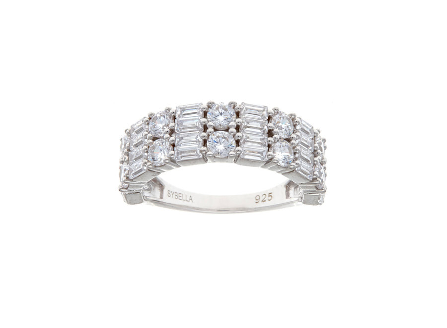 AMORE DOUBLE ROW SILVER RING