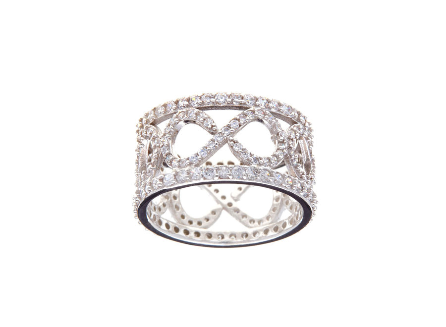 SILVER FINE MICROPAVE DRESS RING