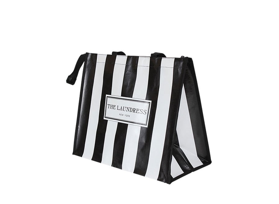 THE LAUNDRESS BLACK & WHITE STRIPED SHOPPER