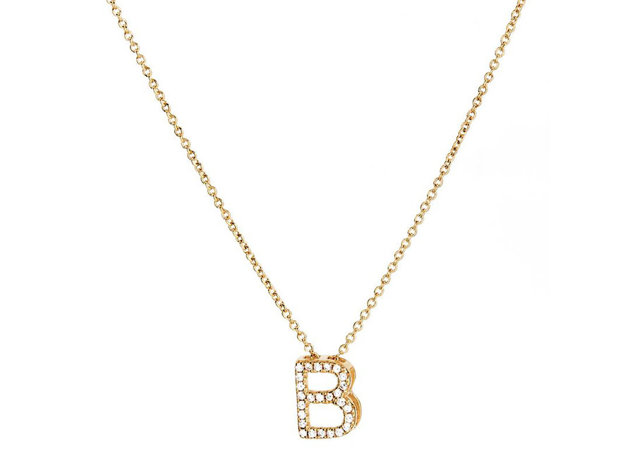 INITIALS PENDANT GOLD WITH CZ