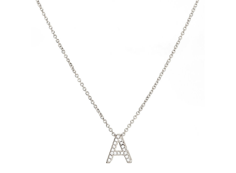 A TO O INITIALS PENDANT SILVER WITH CZ