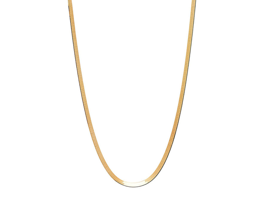 HERRINGBONE YELLOW GOLD NECKLACE (N6559)