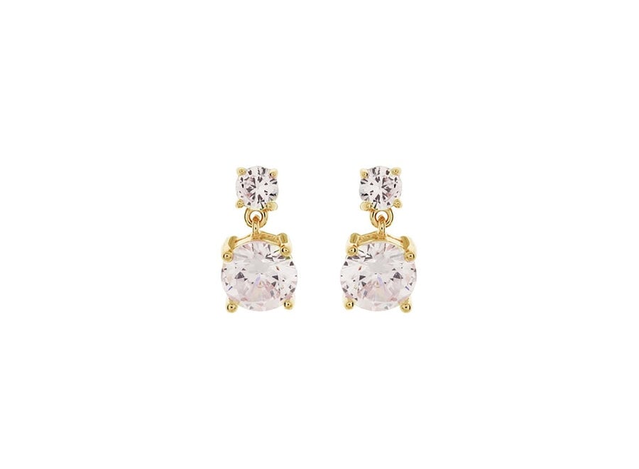 JANIE ROUND BRILLIANT GOLD DROP EARRINGS (E1880-GP)