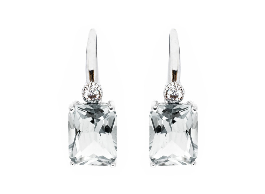 CAMILLA BAGUETTE SILVER HOOK EARRINGS (E7666-RH)