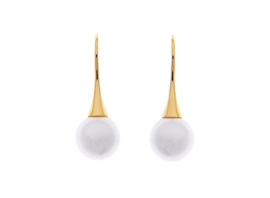 BELLA GOLD PEARL DROP EARRINGS (E1148-GP)