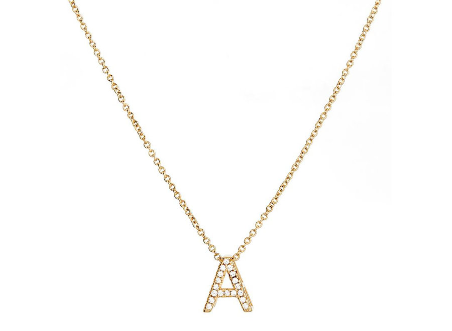 A TO O INITIALS PENDANT GOLD WITH CZ