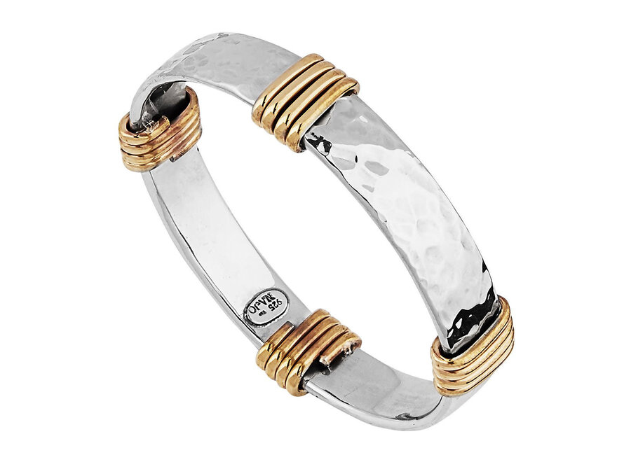 TUMBAGA AMARRES  WIDE BANGLE SILVER /  YELLOW GOLD 64CM