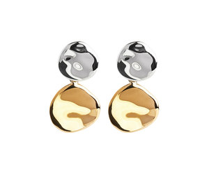 Shard double disk two tone earrings Shard double disk two tone earrings