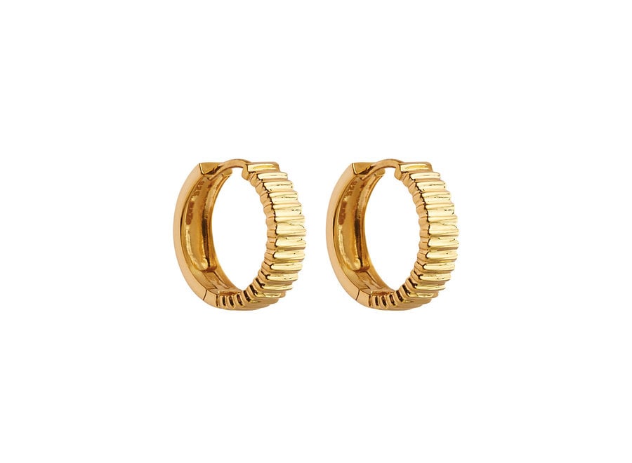 RAYA HUGGIE YELLOW GOLD EARRINGS