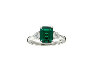 Green emerald baguette ring discount