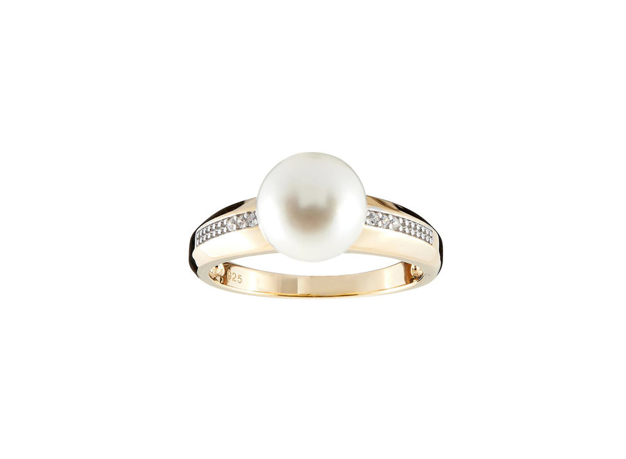 PIPER FRESHWATER PEARL RING ON GOLD BAND