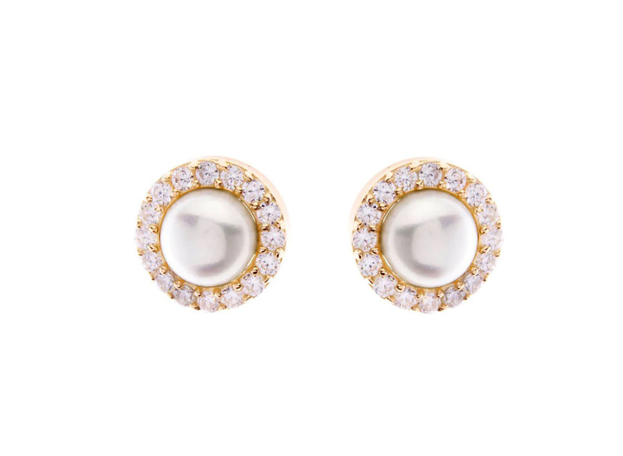 PIA PEARL AND GOLD STUDS