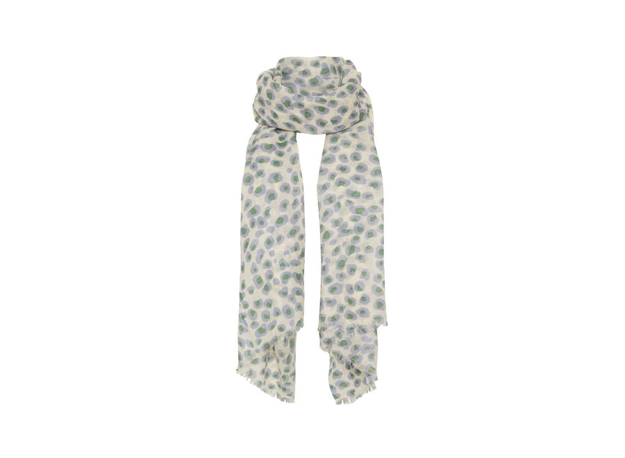 FINE WOVEN ANIMAL PRINT SCARF GREEN SPOT