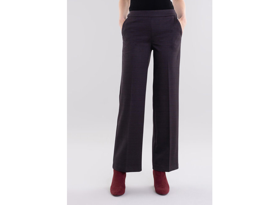 MORGAN CHECK STRAIGHT PALAZZO PANT