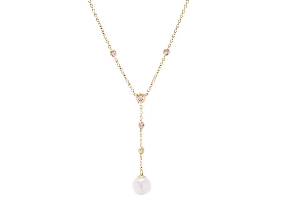 ISSY PEARL DROP GOLD NECKLACE