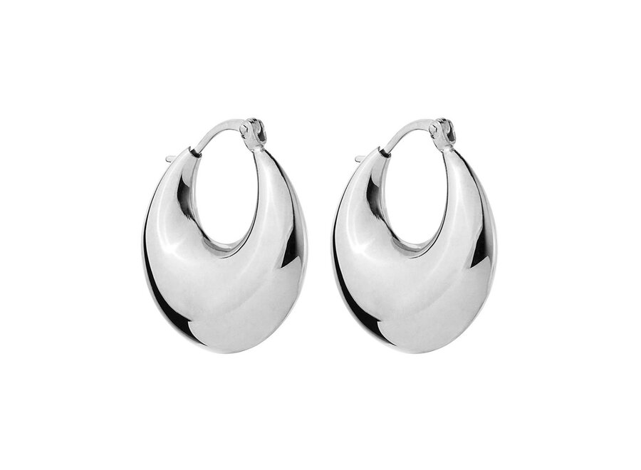 BILLOW SILVER HOOP EARRING