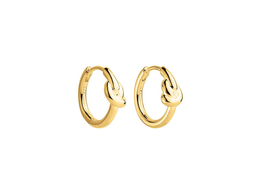 NATURE'S KNOT YELLOW GOLD HUGGIE EARRING (E7045)