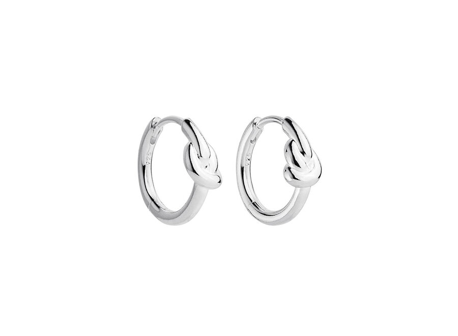 NATURE'S KNOT SILVER HUGGIE EARRING