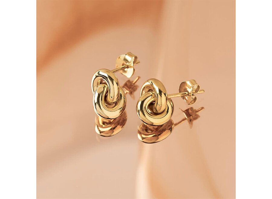 EMBRACE YELLOW GOLD STUD EARRING