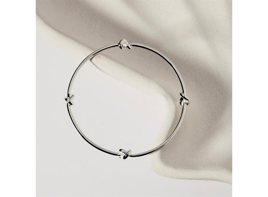 NATURE'S KNOT SILVER BANGLE 68MM