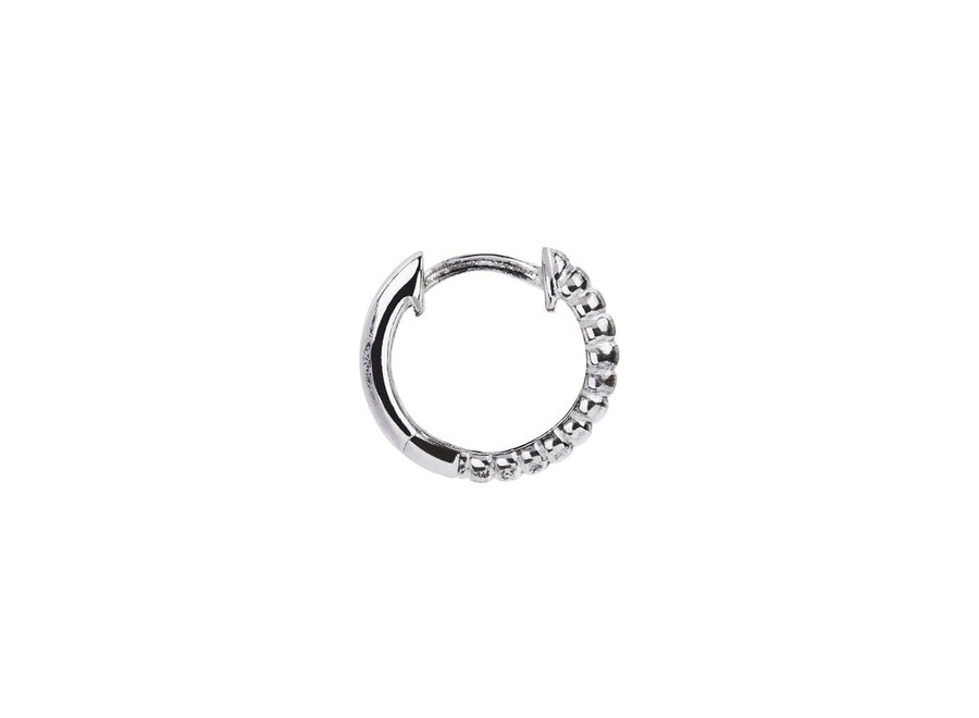MENS SILVER RIDGED HUGGIE EARRING SINGLE ONLY (E9003)