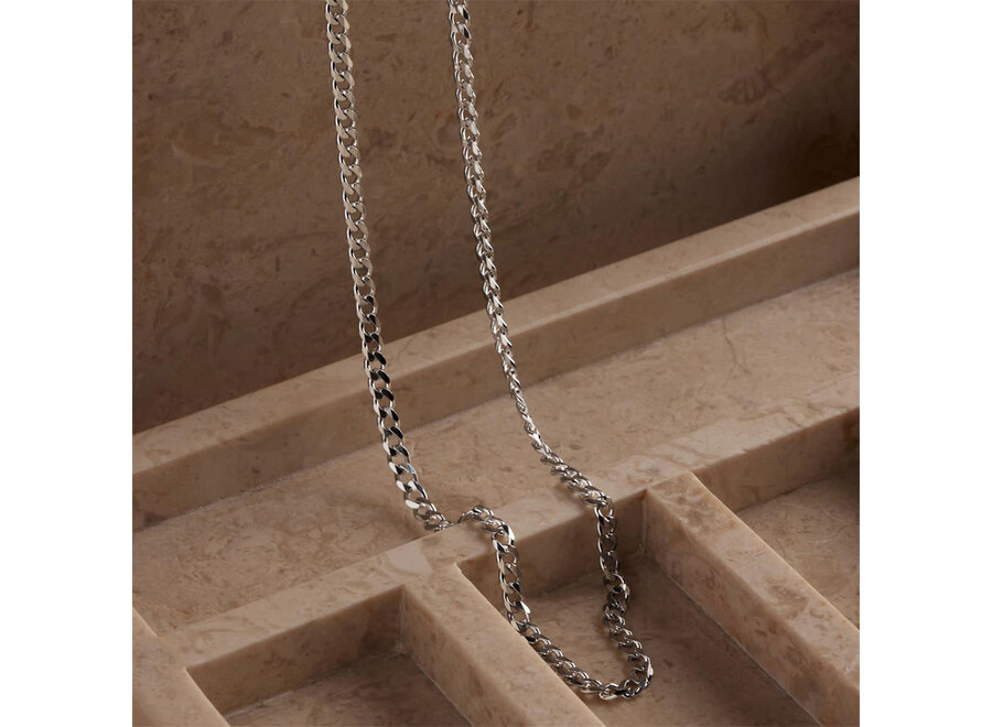 MENS SOLID SILVER CUBAN LINK CHAIN ANTITARNISH (N9012)
