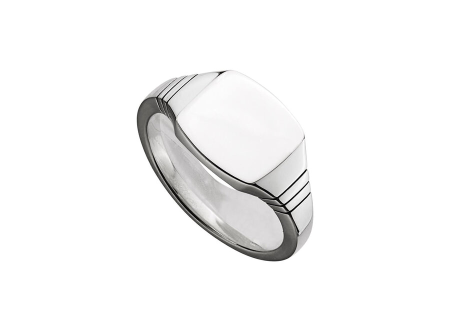 MENS 12MM SOLID SILVER SQUARE SIGNET RING (R9007)