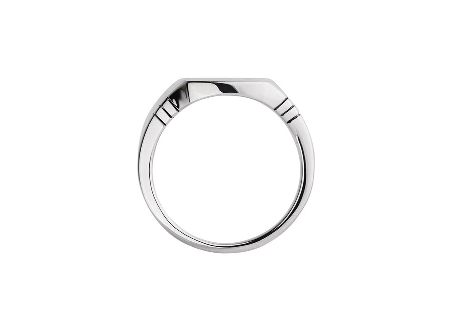 MENS 12MM SOLID SILVER SQUARE SIGNET RING (R9007)