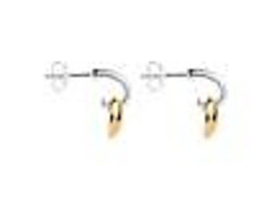 PEBBLE DROP TWO-TONE BEAD STUD EARRINGS (E6946)