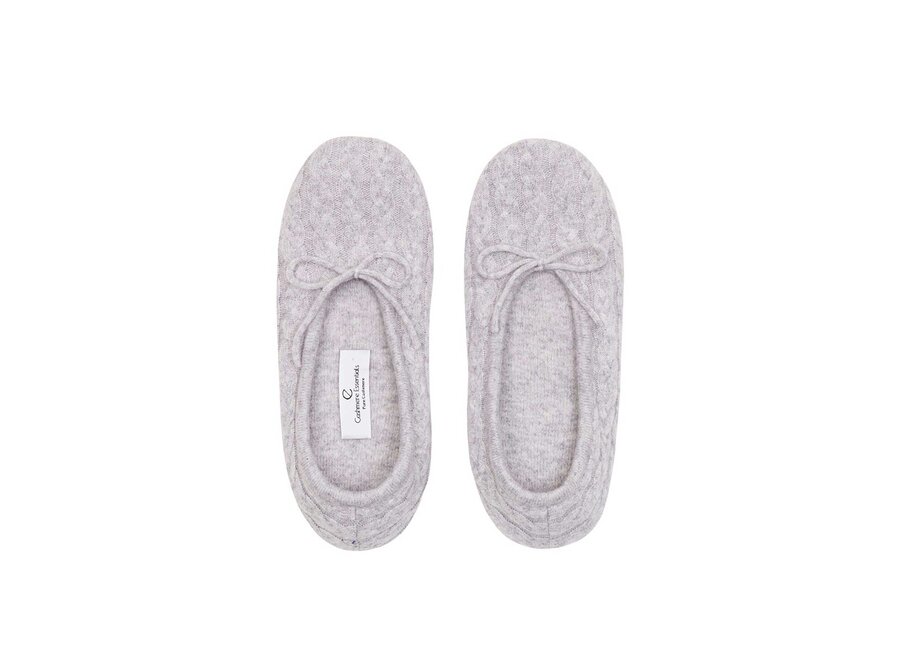 CASHMERE CABLE SLIPPERS - Click for more colours