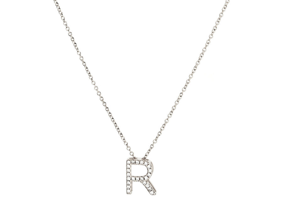 P TO Z INITIALS PENDANT SILVER WITH CZ -