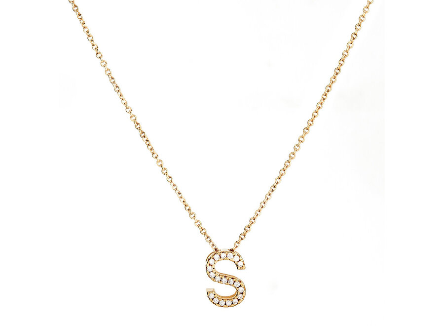 P TO Z INITIALS PENDANT GOLD WITH CZ -