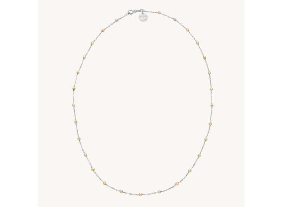 ALGONQUIN SILVER / GOLD NECKLACE 45CM (N3244-45)