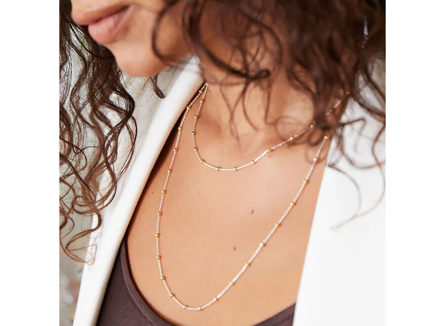 ALGONQUIN SILVER / GOLD NECKLACE 45CM (N3244-45)