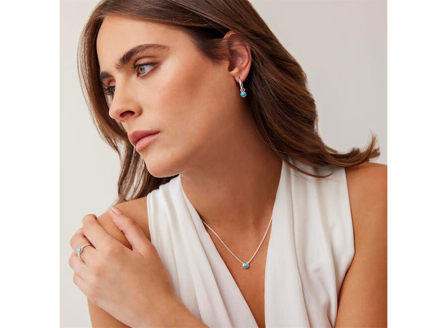 HEAVENLY TURQUOISE SILVER NECKLACE (N6543)